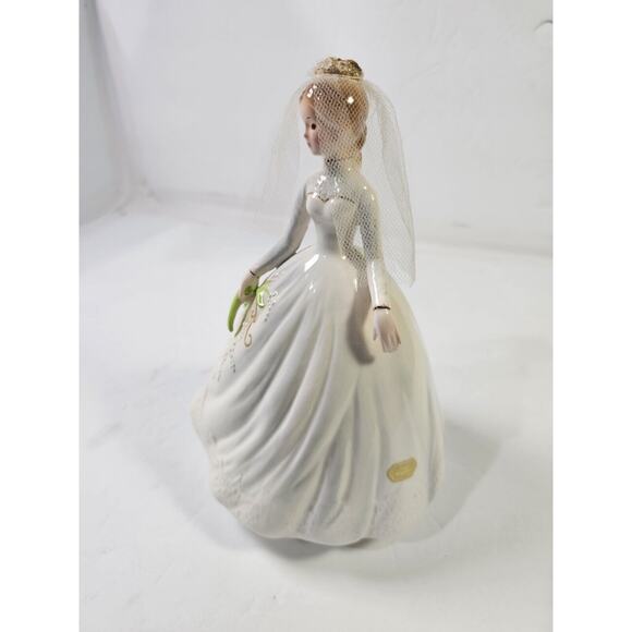 Josef Originals Spring Bride Music Box Motion Spins Wedding March Veil, Vintage - Picture 8 of 9